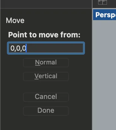I specify the start point as 0,0,0 the origin