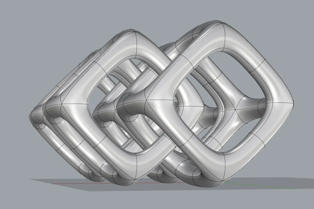 Now they are all even and the small square shows that they are all touching the base z-plane