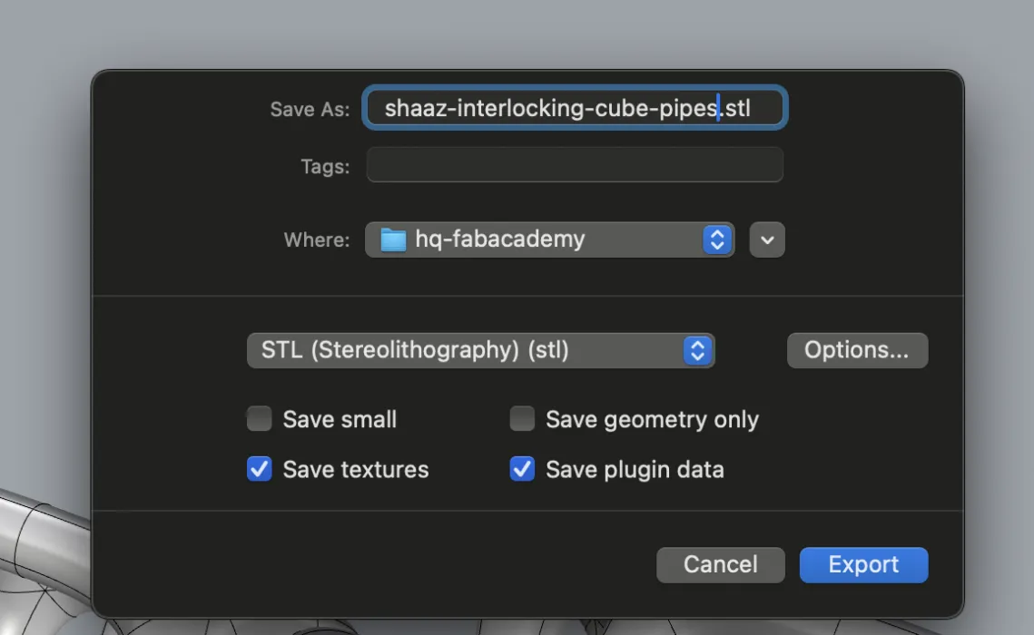 Export it as an STL file