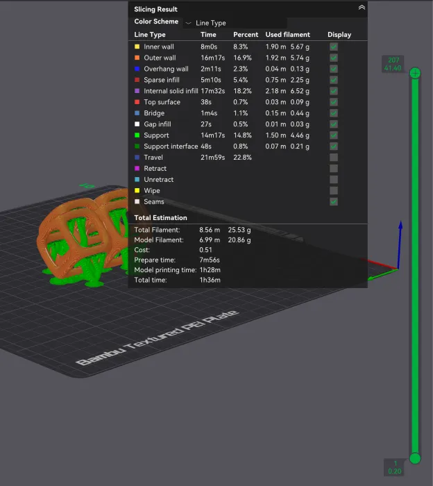 The sliced file with supports looks alright so now lets export it to 3MF format so we can copy paste it into Bambu and print it