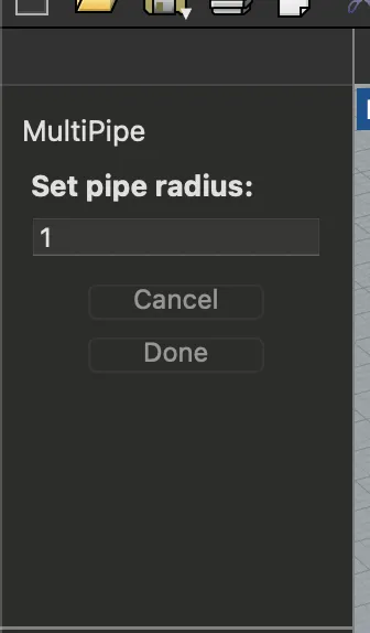 We set the pipe radius to one
