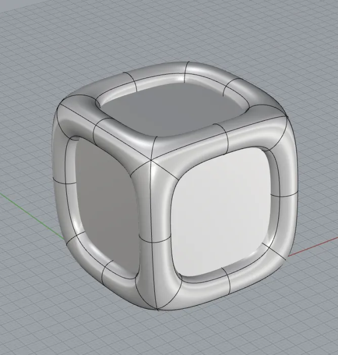 When you press enter you will see a second shape around the cube, wrapping the edges