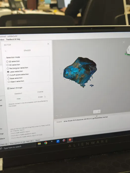 Result after erasing the base