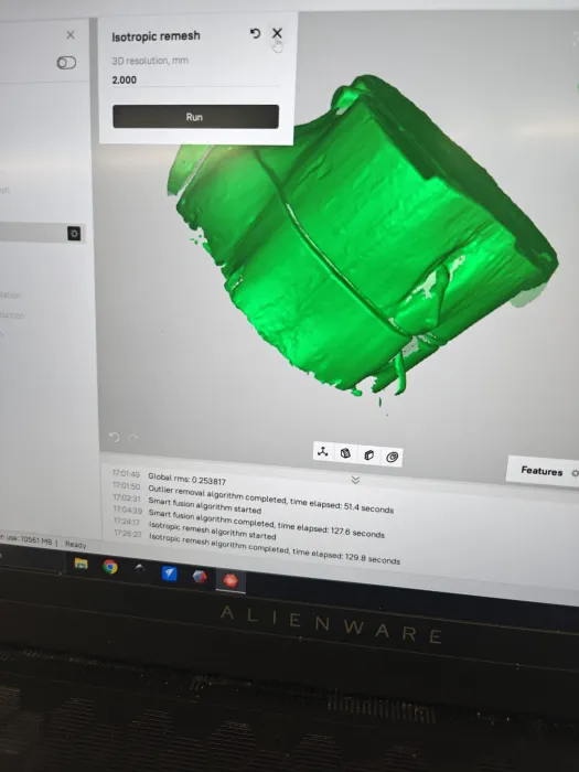 The final result after isotropic remesh, a much smaller file