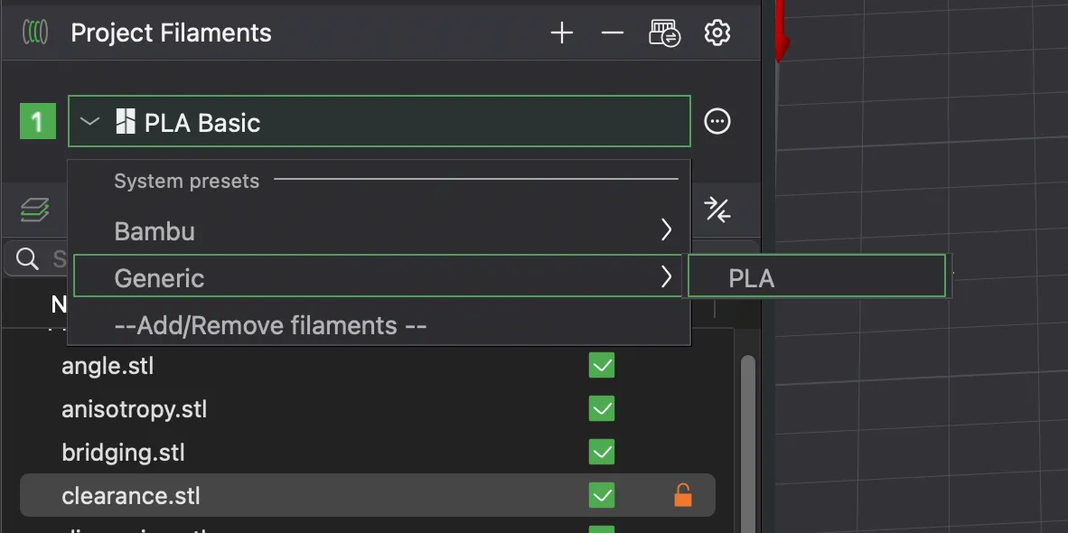 Actually, my instructor instructed me to use the generic PLA template for the material instead of the PLA basic
