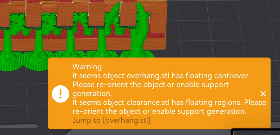 This warning showed up again, but we know this is intentional just to see the outcome of the print