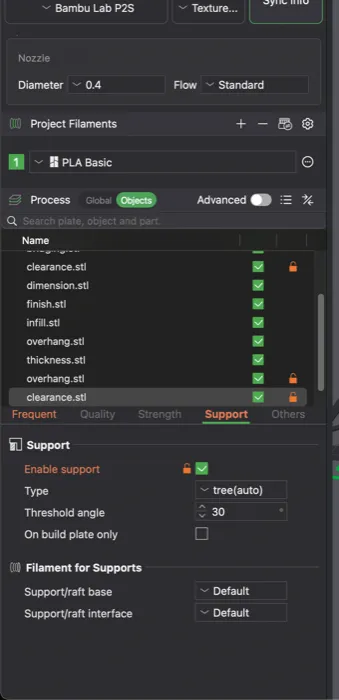 My instructor mentioned that some of them will need supports. So just to see what happens, I created a copy of those and clicked enable support for those just to see how they work with and without support