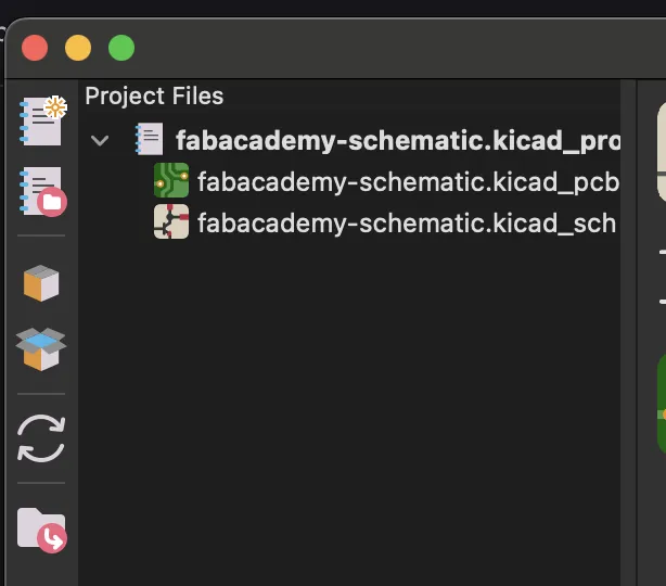 project files created in kicad