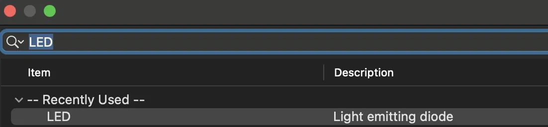 searching for LED component
