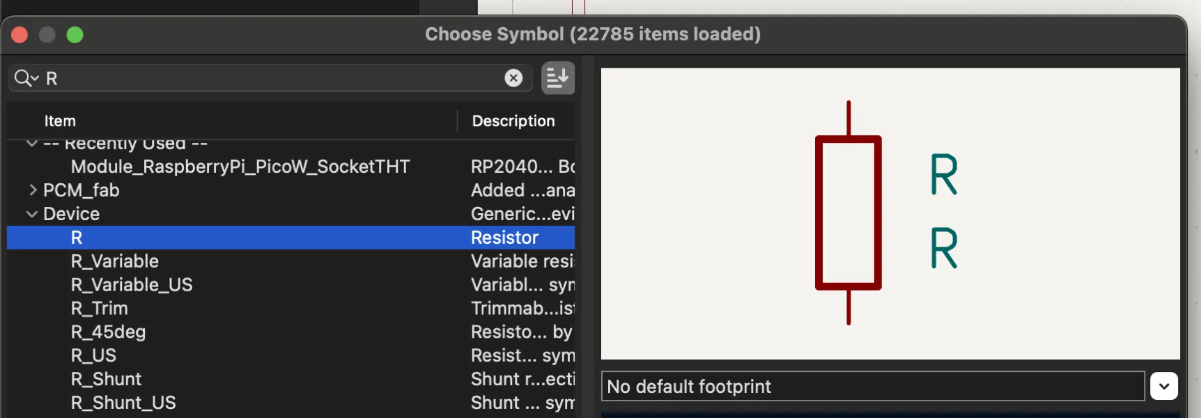 searching for resistor component