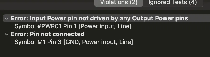 ERC down to 2 violations about power pins