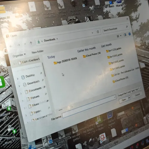 Windows file dialog browsing Downloads folder for the toolpath .rml file