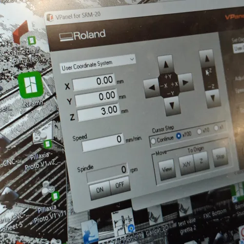 VPanel showing Z=3.00mm ready for outline cut