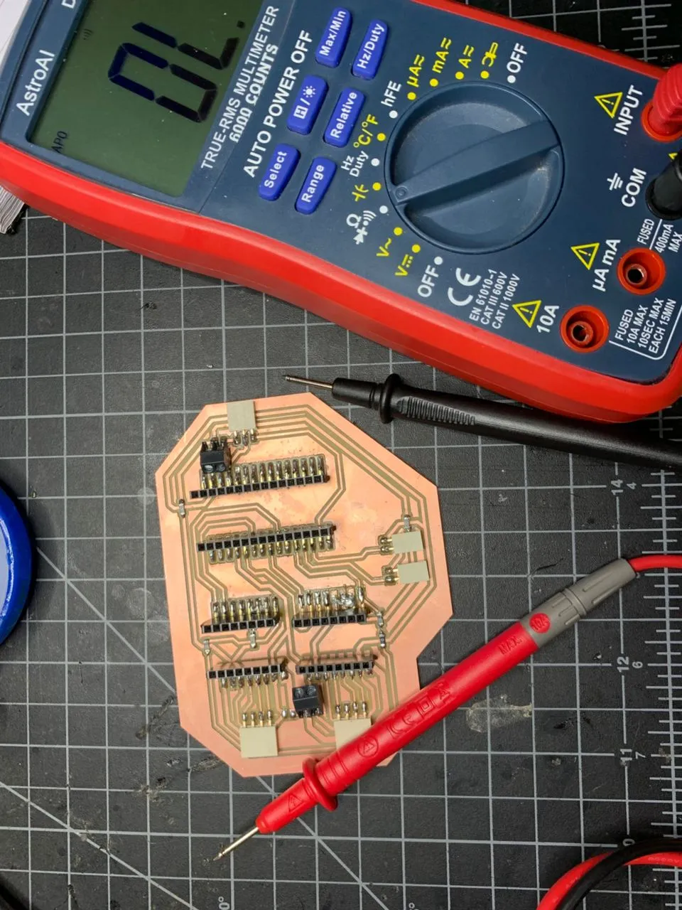 Checking PCB connections with multimeter