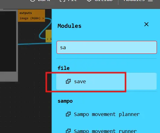 Adding save module — step 1