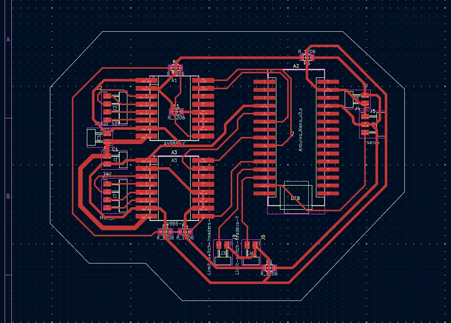 Final routed PCB
