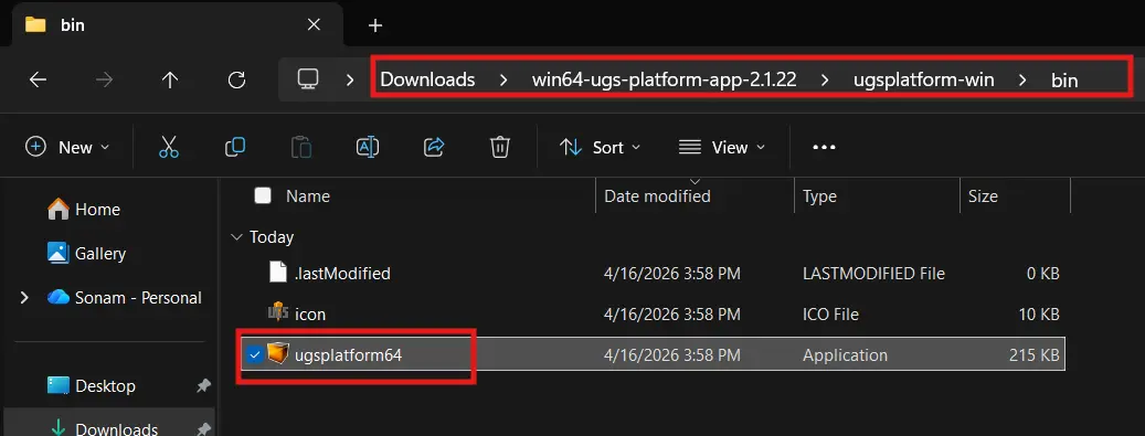 UGS installed and running