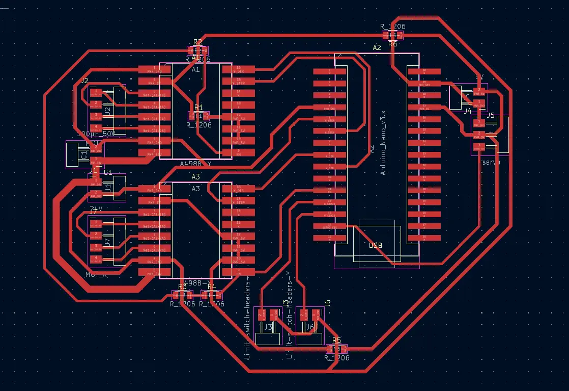 Routing traces in KiCad PCB editor
