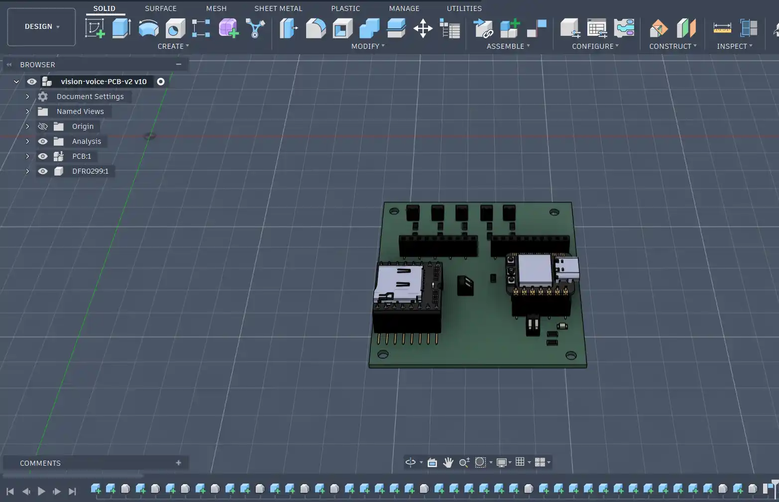 PCB model in fusion 360