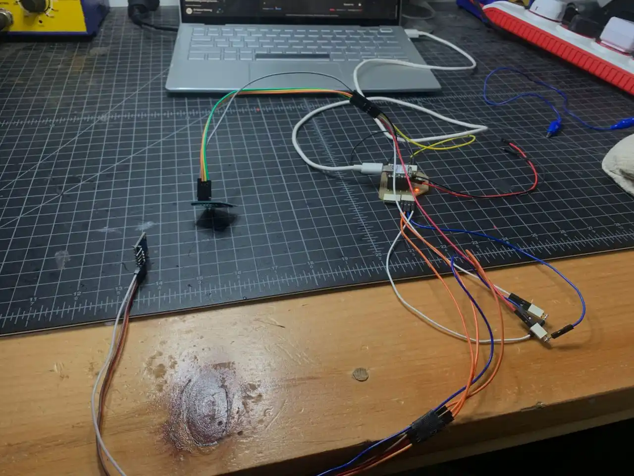 OLED and MPU6050 wired up on the bench