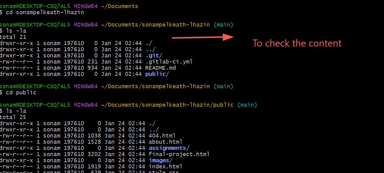 Changing directory to repository