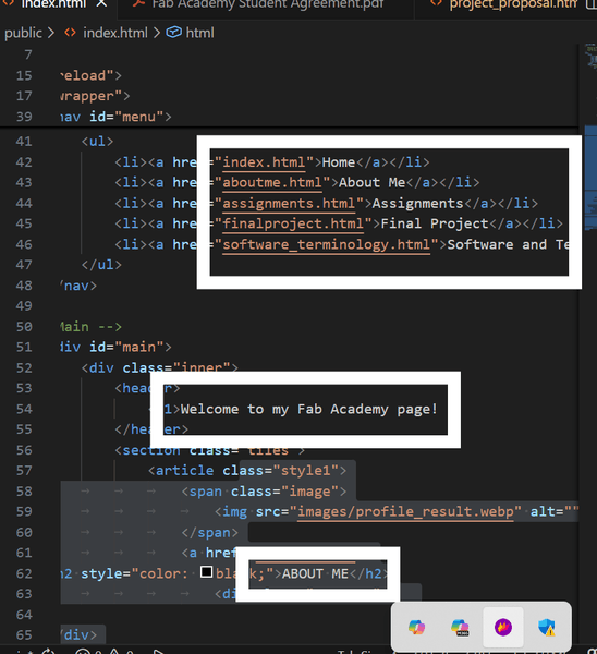 Editing website in VS Code