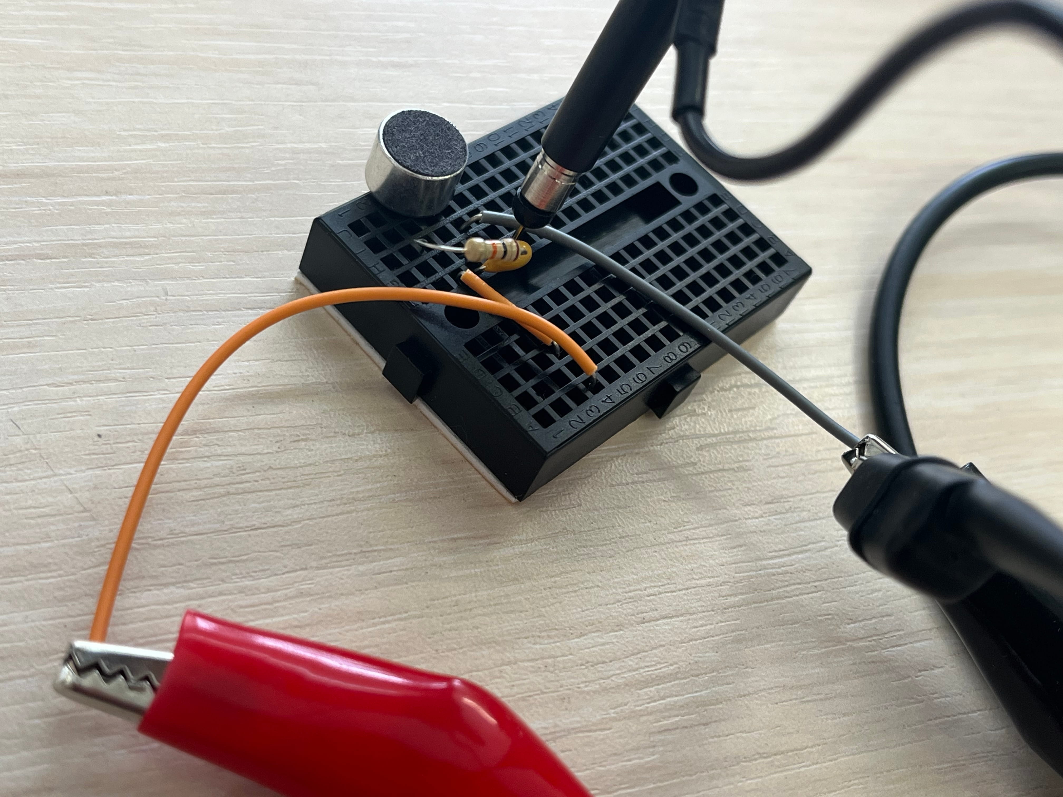 Circuit on breadboard