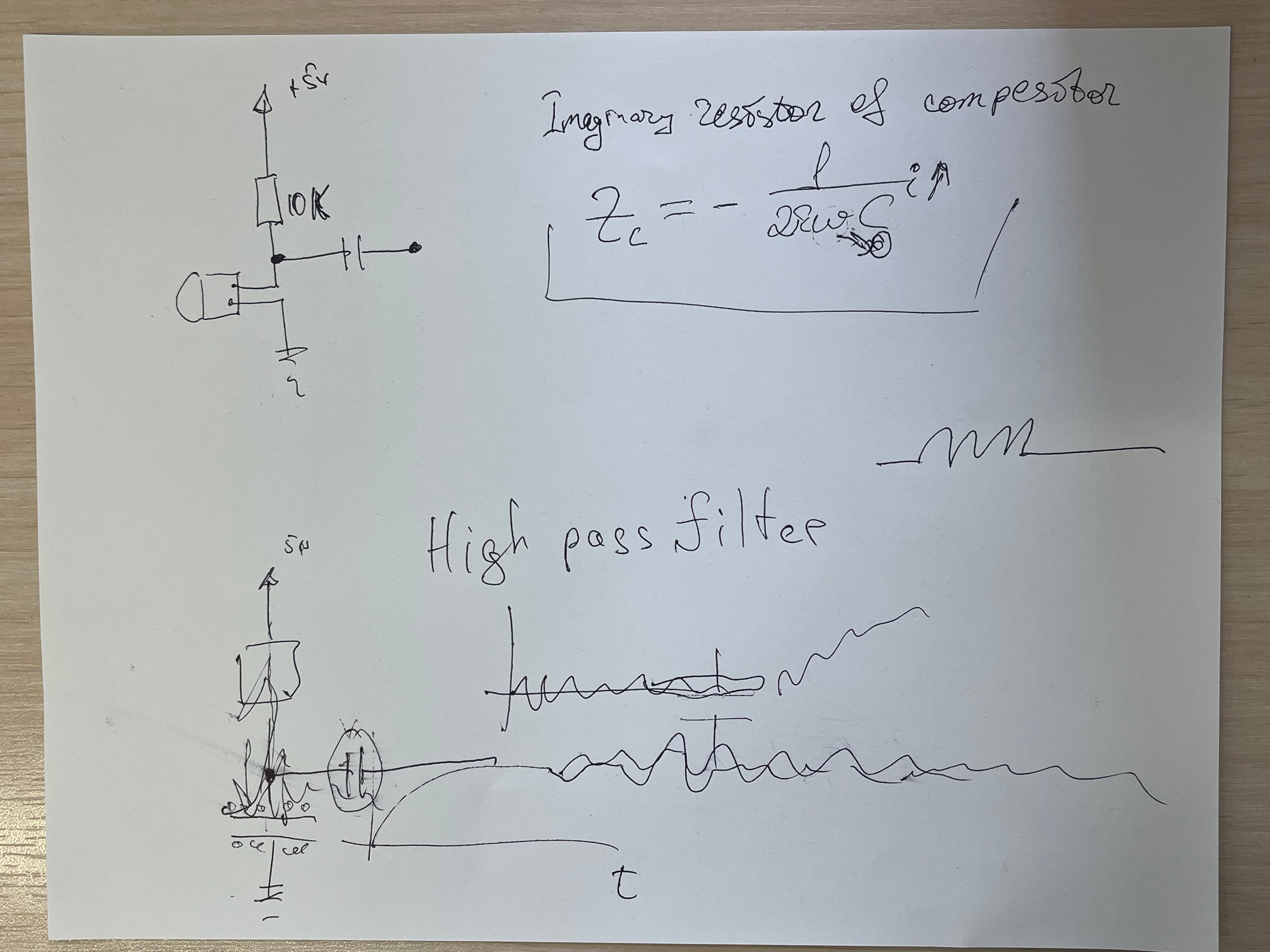 Learning sketch โ capacitive reactance and high pass filter