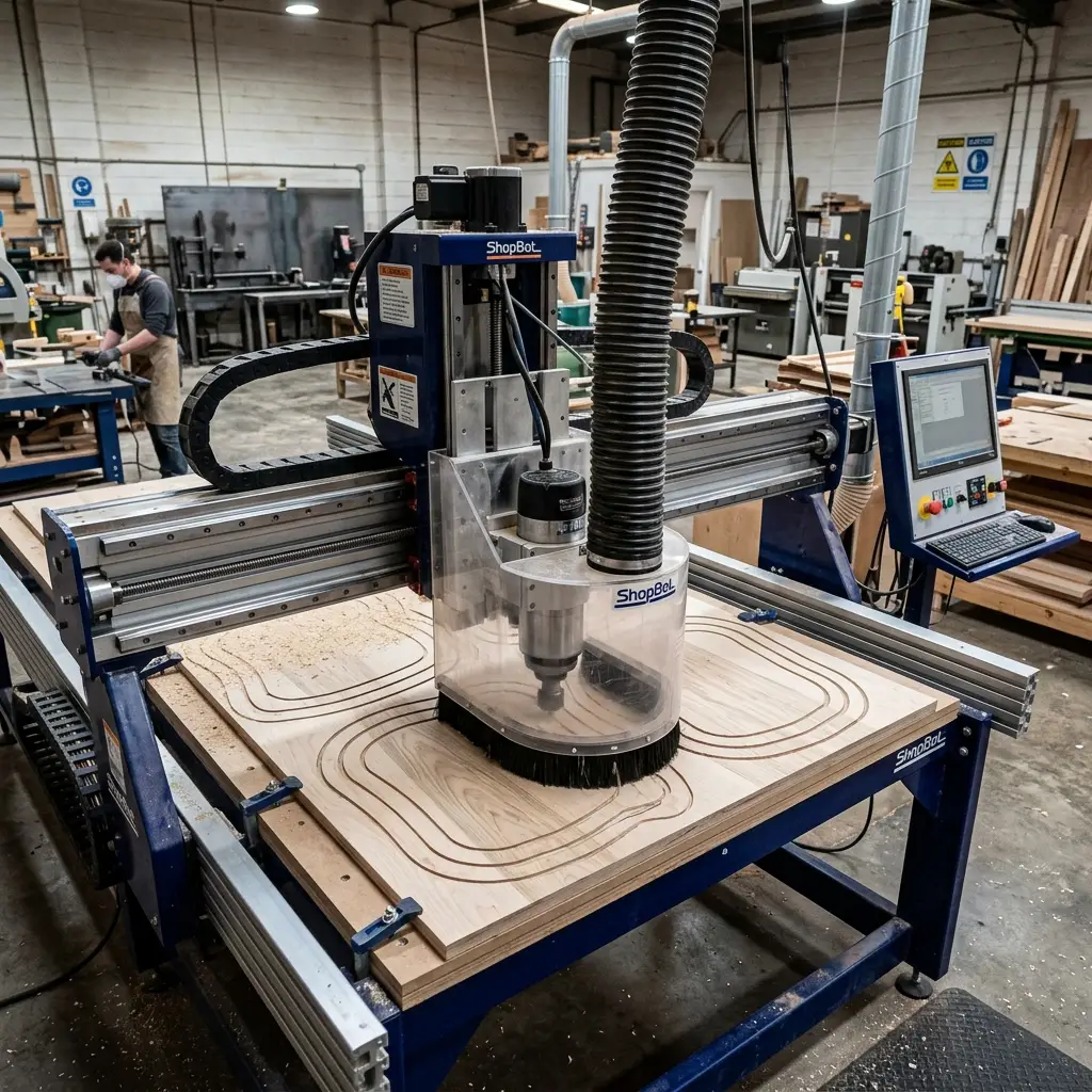 ShopBot CNC router milling out plywood go-kart seat components