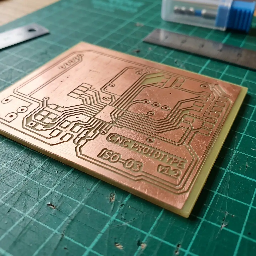 Clean milled copper PCB before soldering