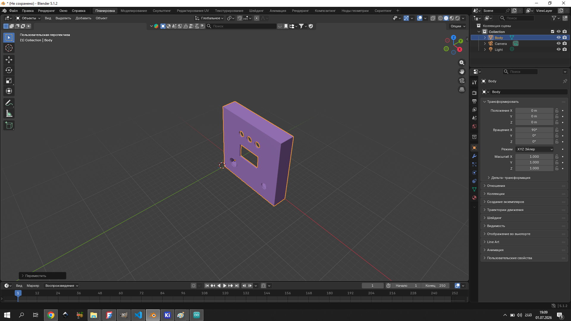 Model imported into Blender