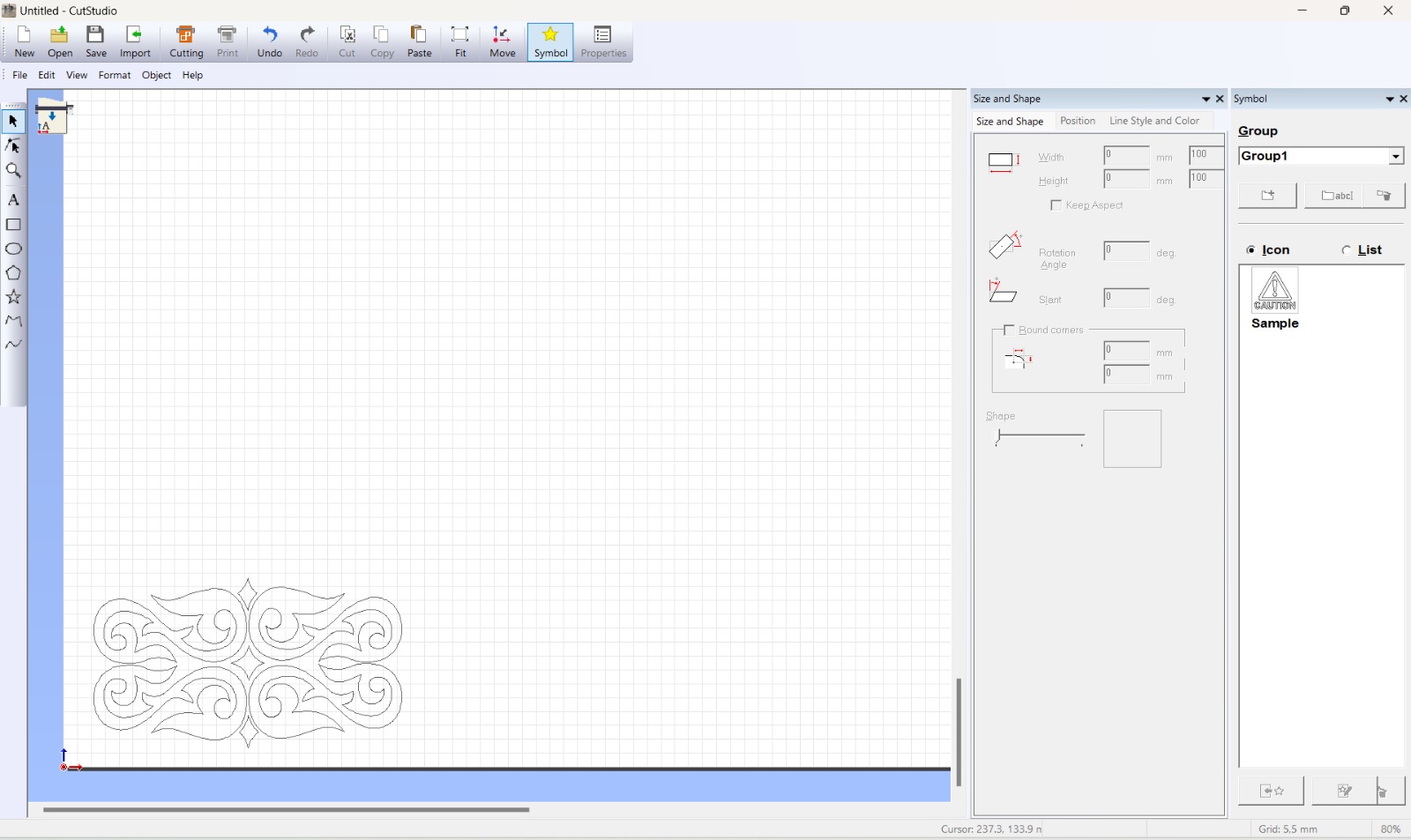 Ornament design imported into CutStudio