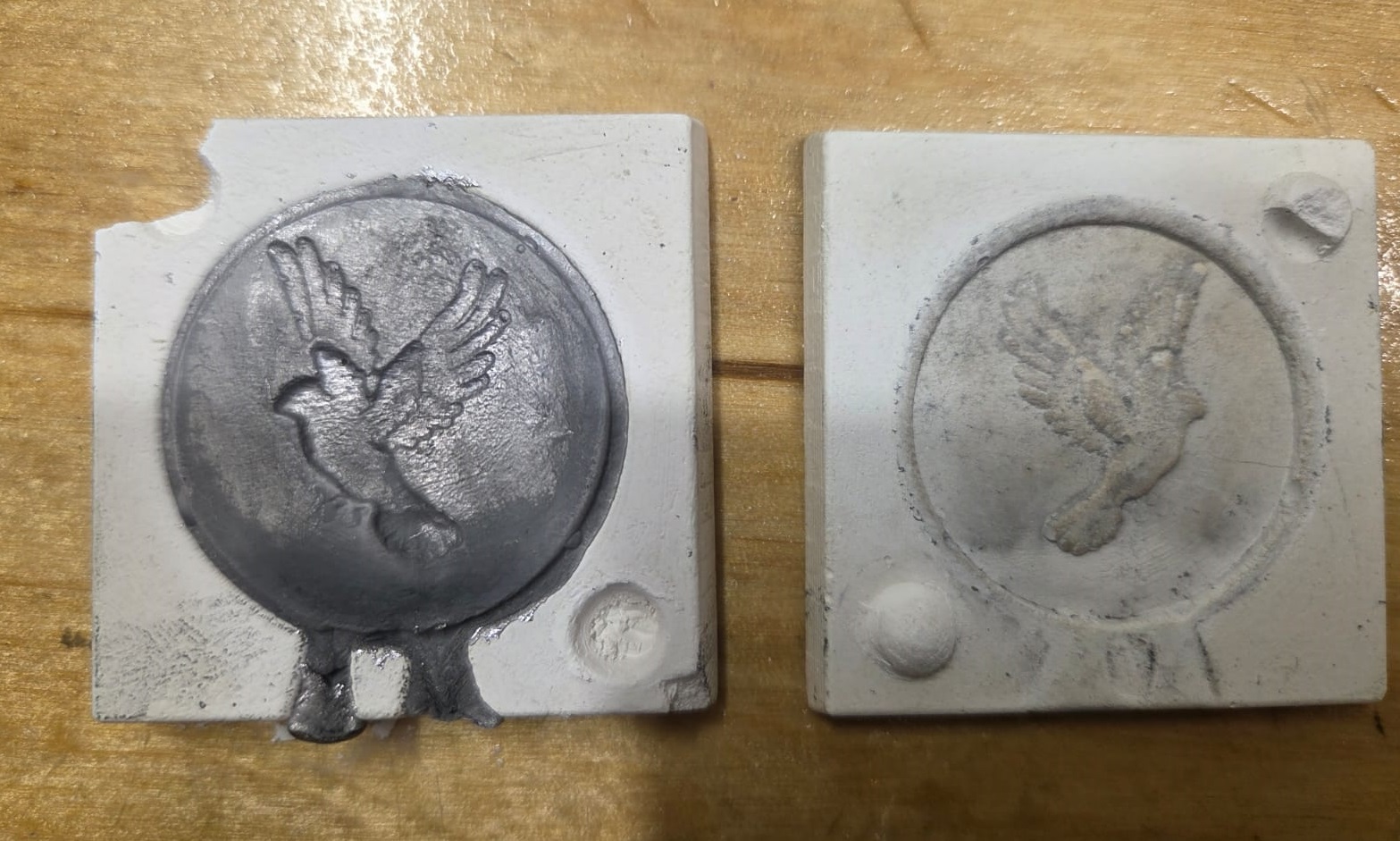 Lead casting result after demolding