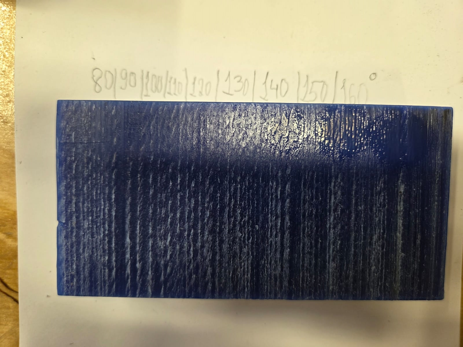 Wax mold after heat treatment
