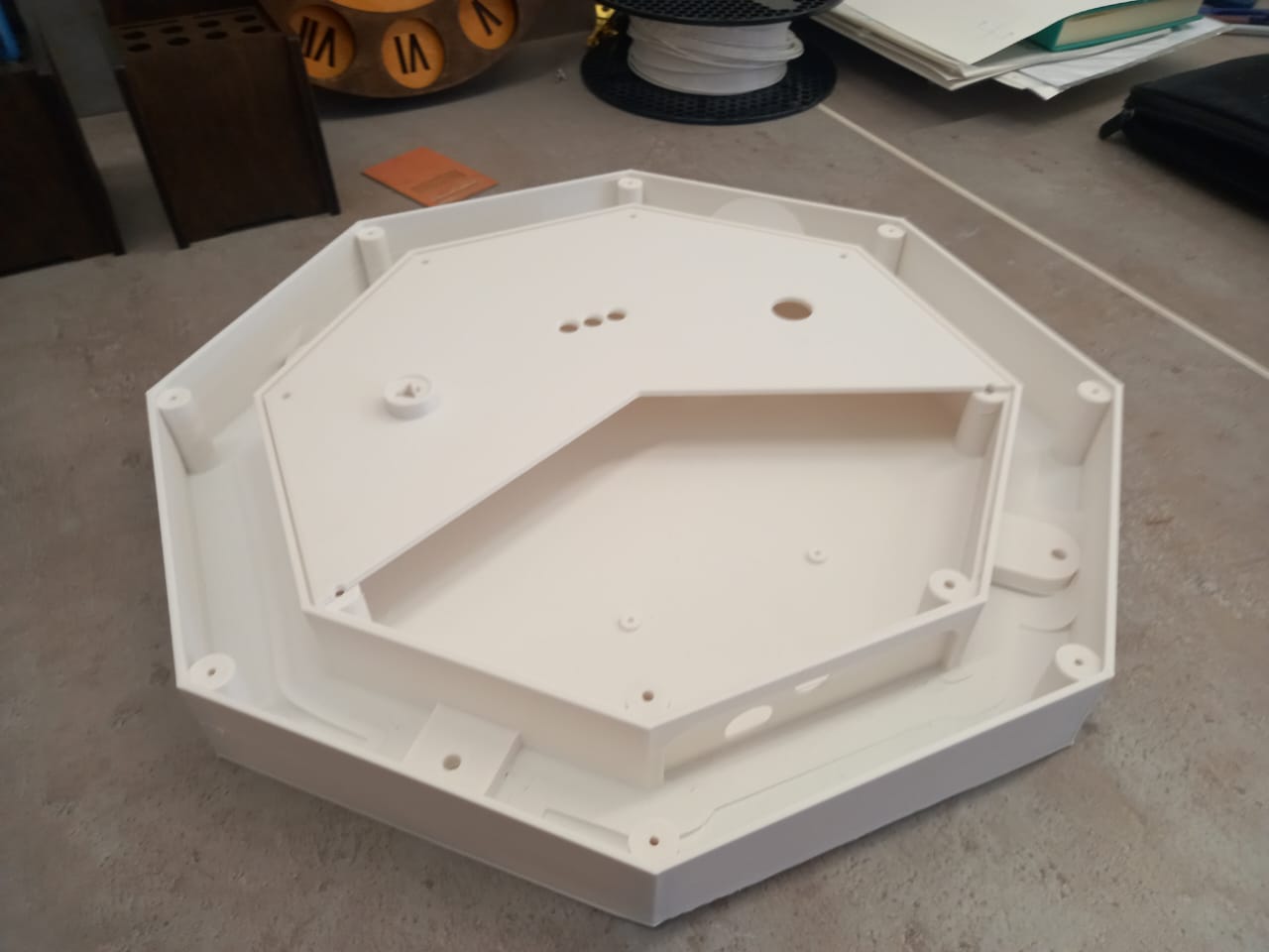 All printed parts laid out