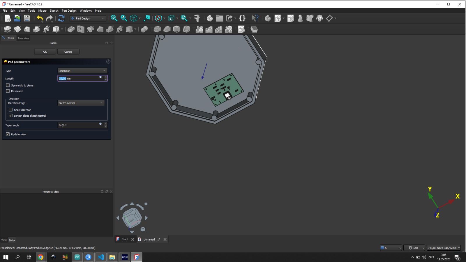 3D Model — sensor openings