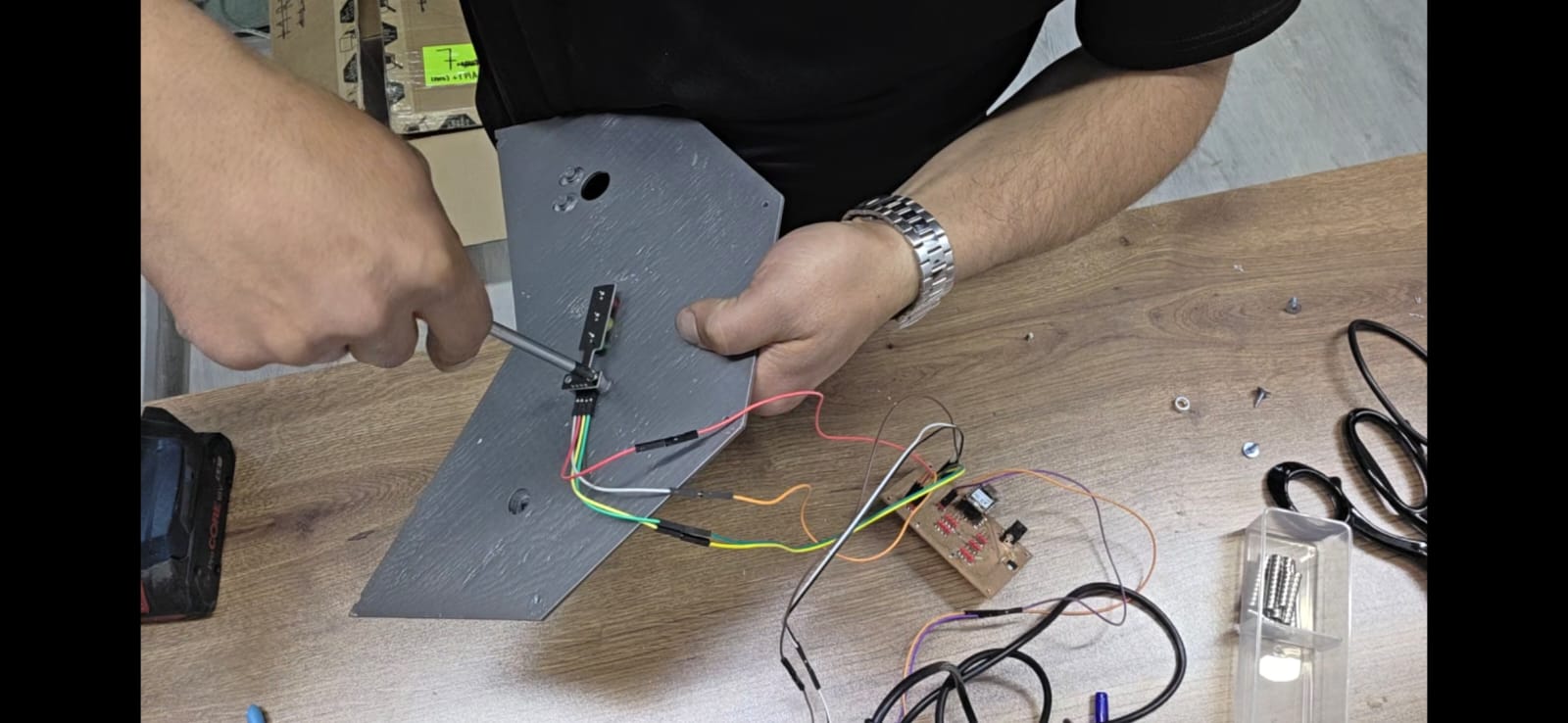 Drilling and securing the shield element in place