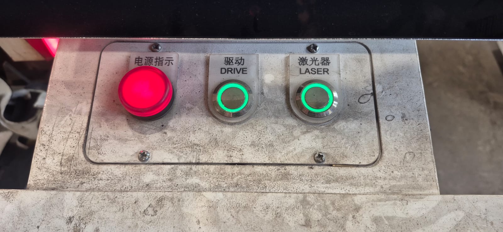 Panel buttons and indicators