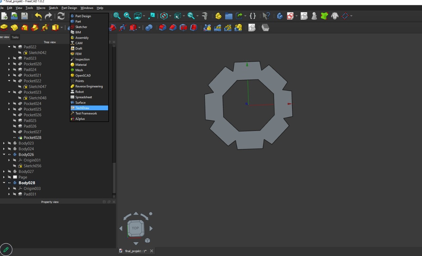 FreeCAD — reduced section detail