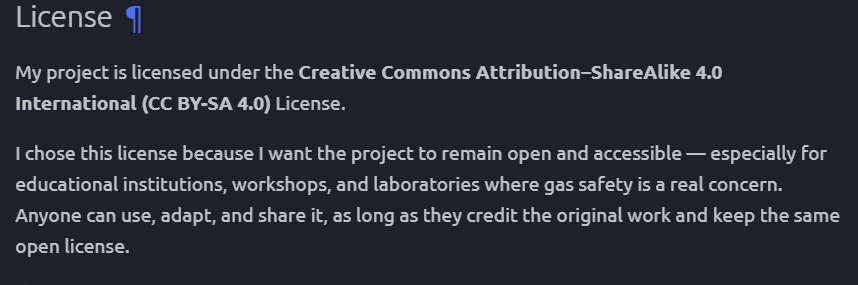 License on final project page