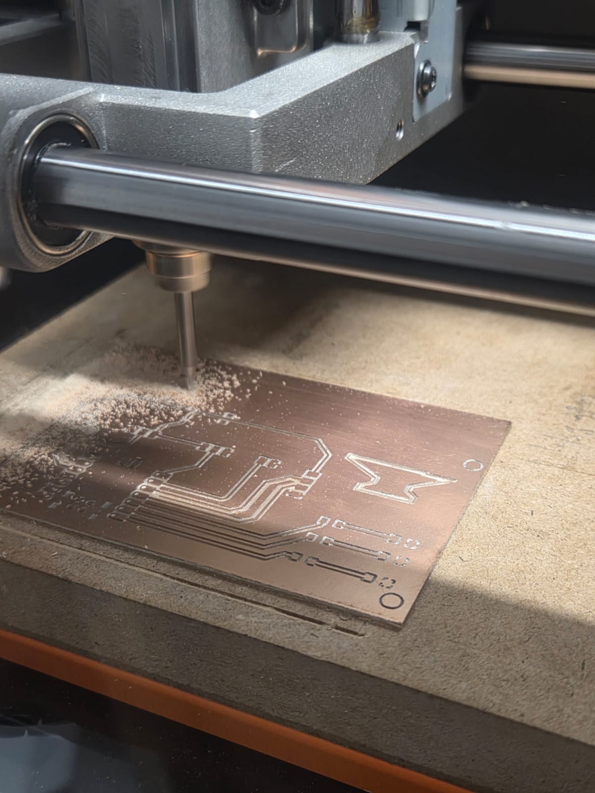 Board after milling, before soldering