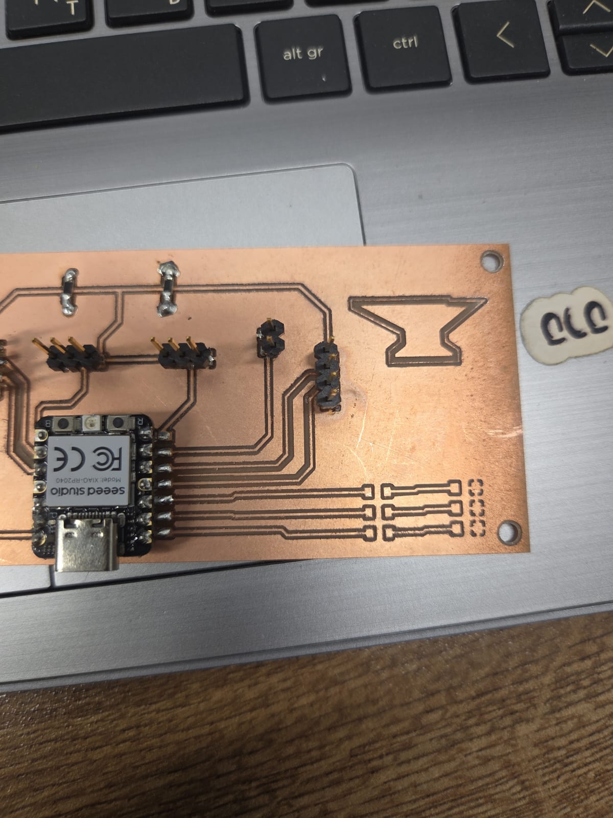Board after soldering