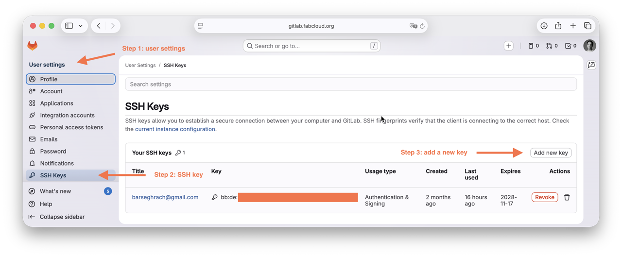 steps in gitlab