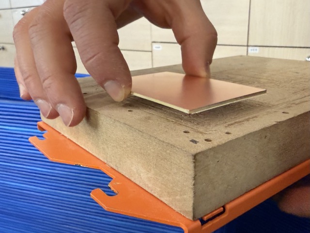 attaching copper plate onto cnc bed