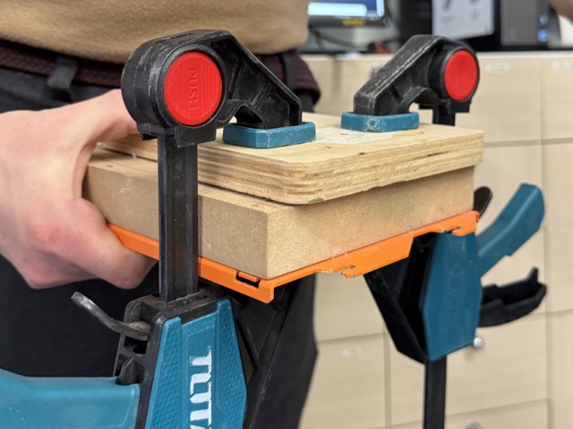 clamping the FR-4 onto the cnc bed