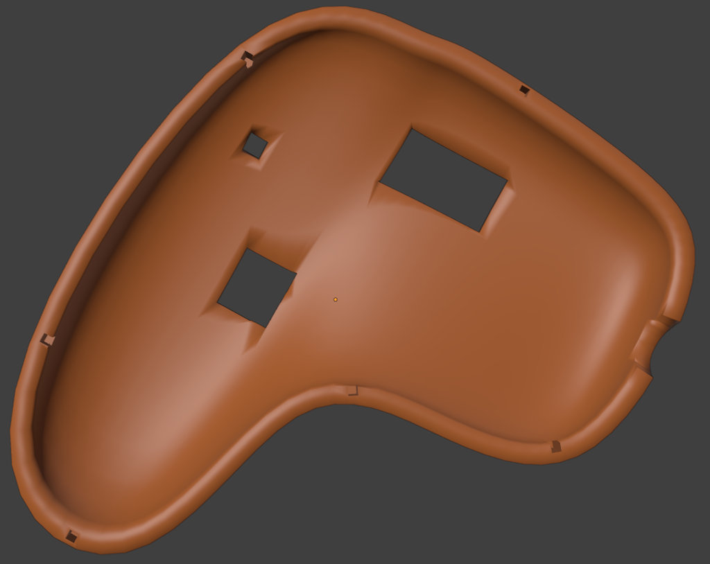 Top shell of the joystick — ergonomic curved surface with button cutouts