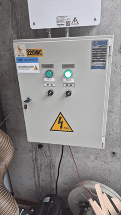 Electrical control panel and air extractors