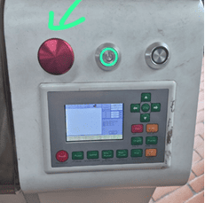 Control panel with emergency stop button