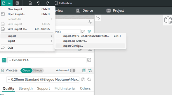 Importing FabLab configuration