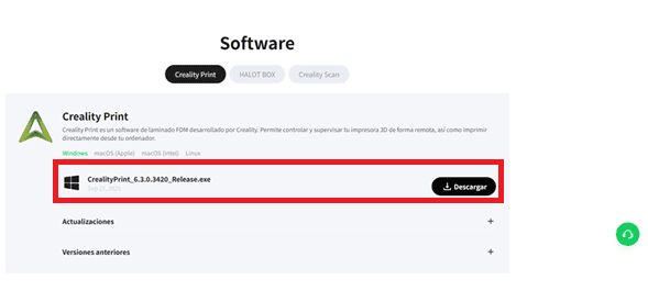 Creality Print download page